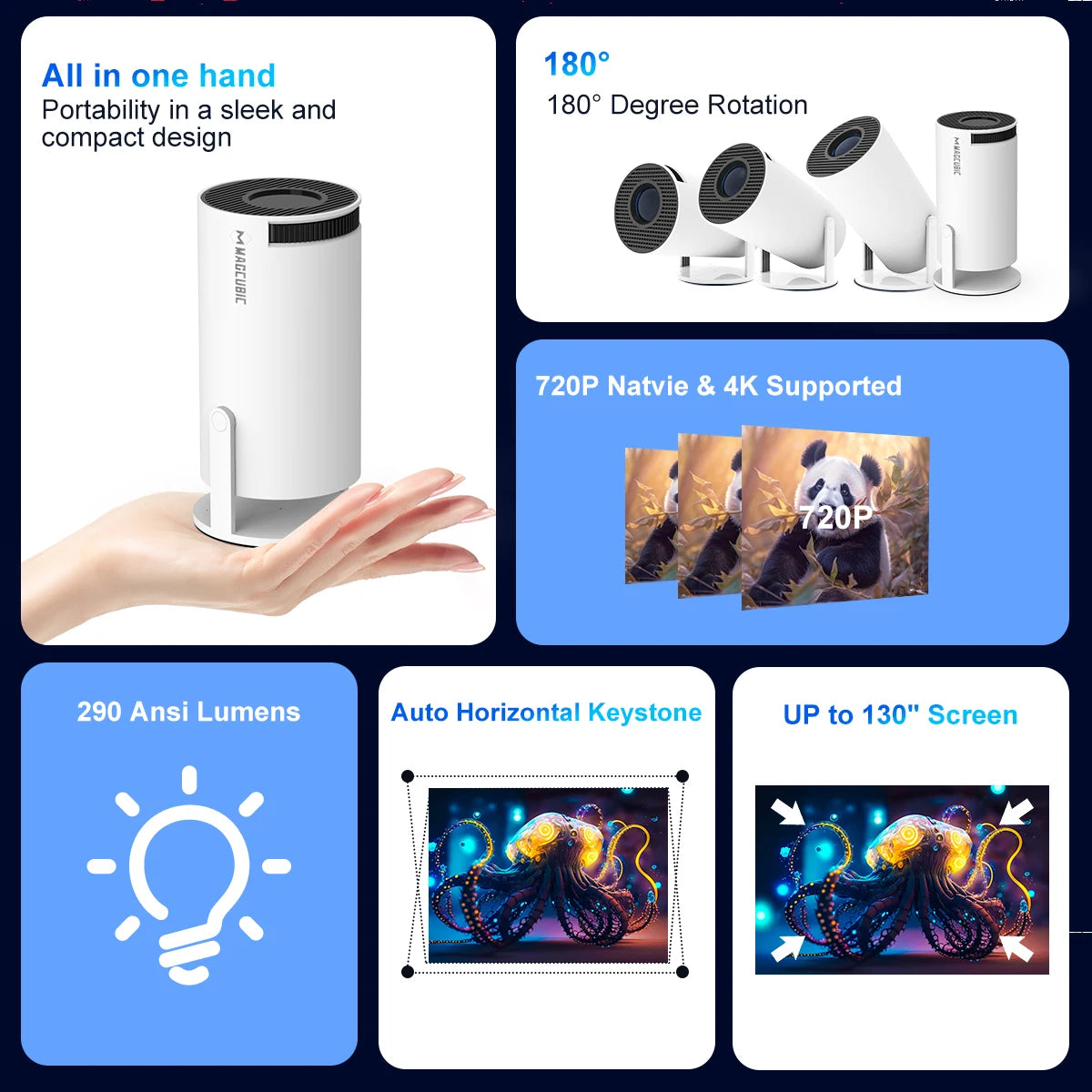 Portable Projector 4K Home Cinema